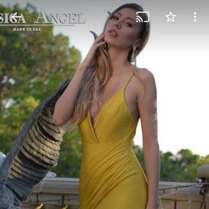 Stunning floor length yellow dress